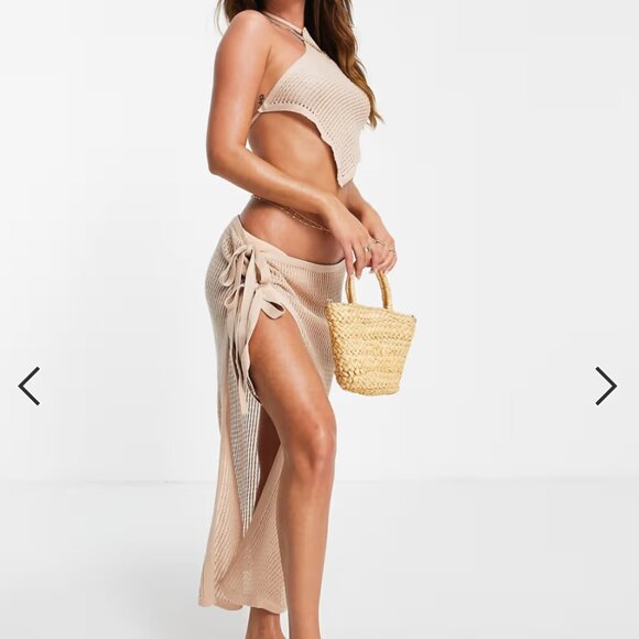 ASOS BEACH KNIT SET - SARONG AND TOP - Picture 1 of 6